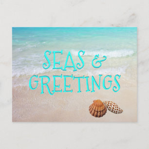 Pour Fêtes Annuelles Cartes de Noël de plage Mers et salutations