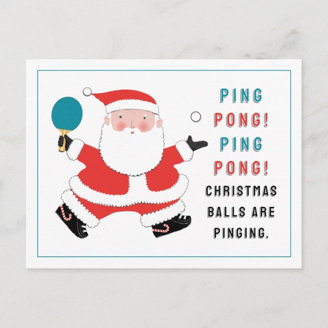 Pour Fêtes Annuelles Cartes de Noël de Tennis de Table (Devant)