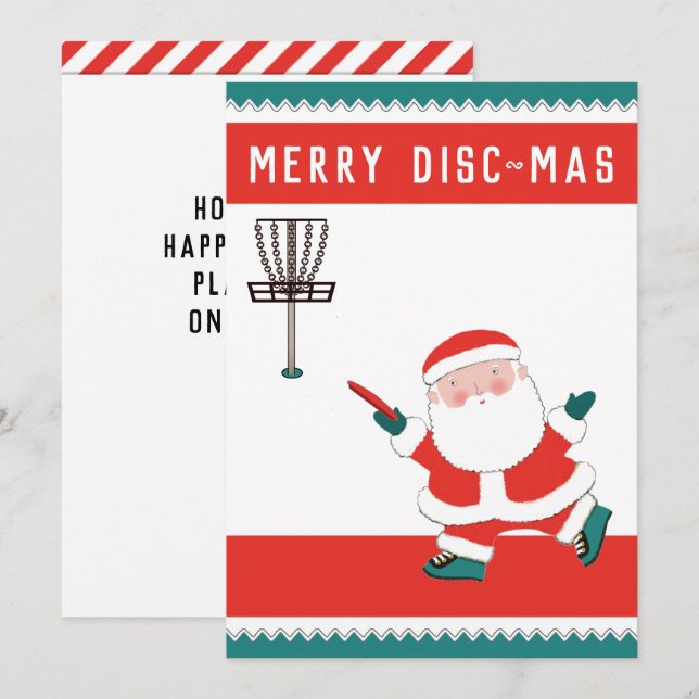 Pour Fêtes Annuelles Cartes de Noël de vacances de Disk Golf (Devant / Derrière)