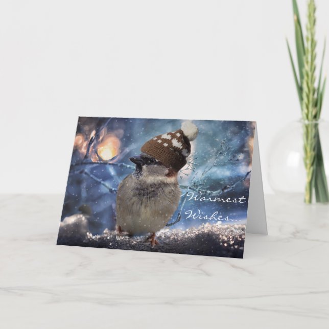 Pour Fêtes Annuelles Cartes de Noël de vacances de nature d'oiseau de (Devant)