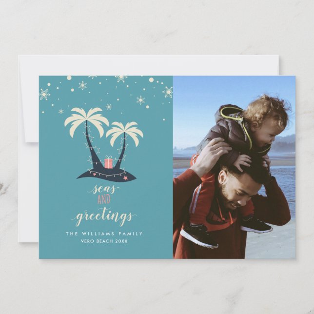 Pour Fêtes Annuelles Cartes de Noël de vacances de vacances de mer et d (Devant)