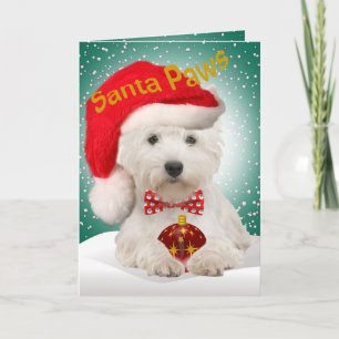 Pour Fêtes Annuelles Cartes de Noël de Westie Père Noël