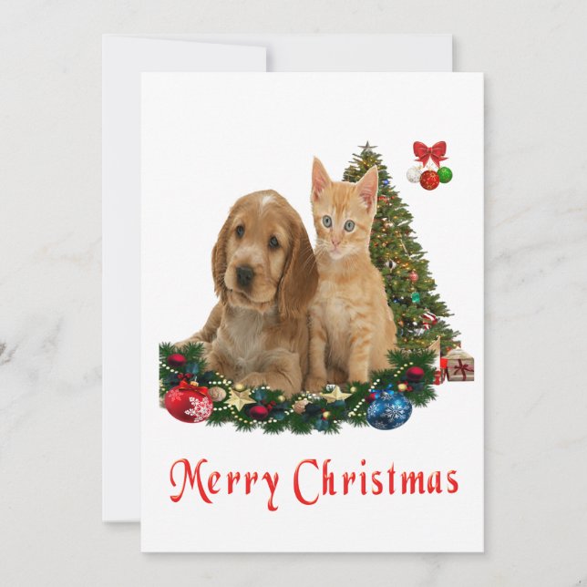Pour Fêtes Annuelles Cartes de Noël des animaux (Devant)