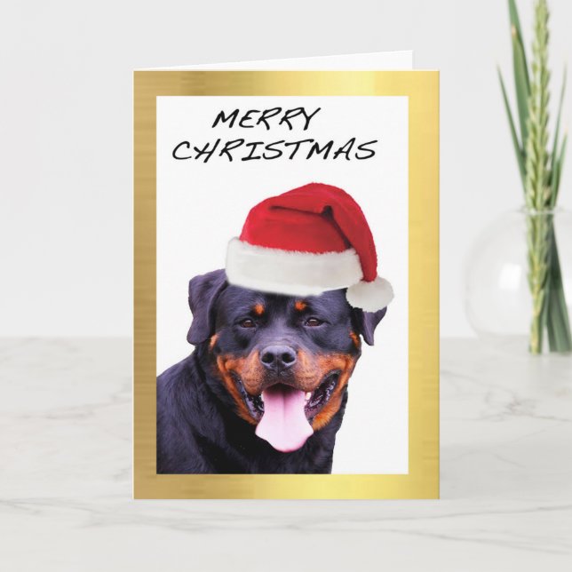 Pour Fêtes Annuelles Cartes de Noël design "Rottweiler" (Devant)