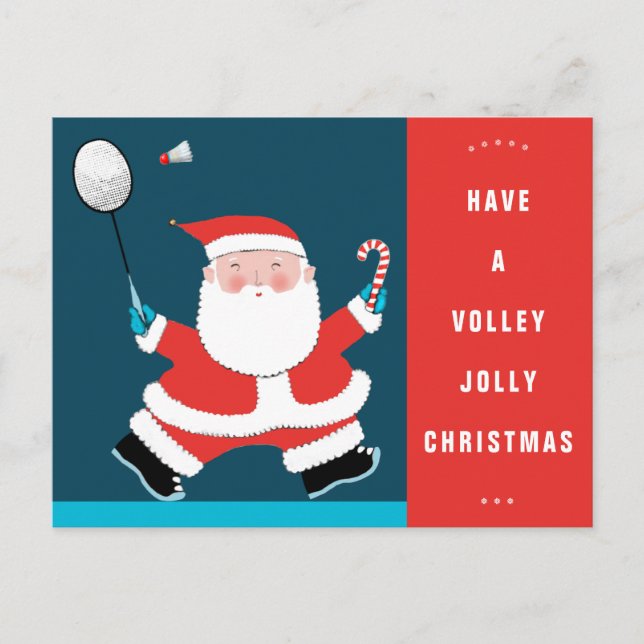 Pour Fêtes Annuelles Cartes de Noël drôles de badminton (Devant)