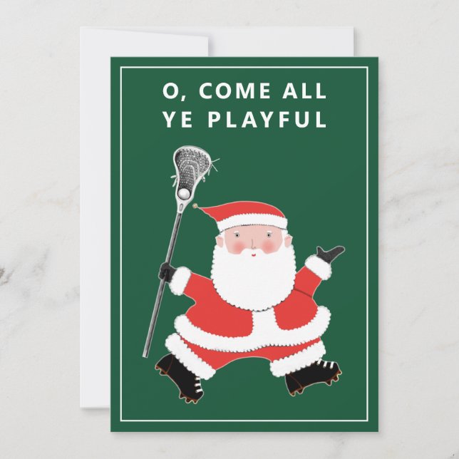 Pour Fêtes Annuelles Cartes de Noël drôles de Lacrosse (Devant)
