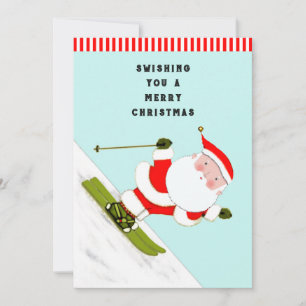 Pour Fêtes Annuelles Cartes de Noël drôles de ski