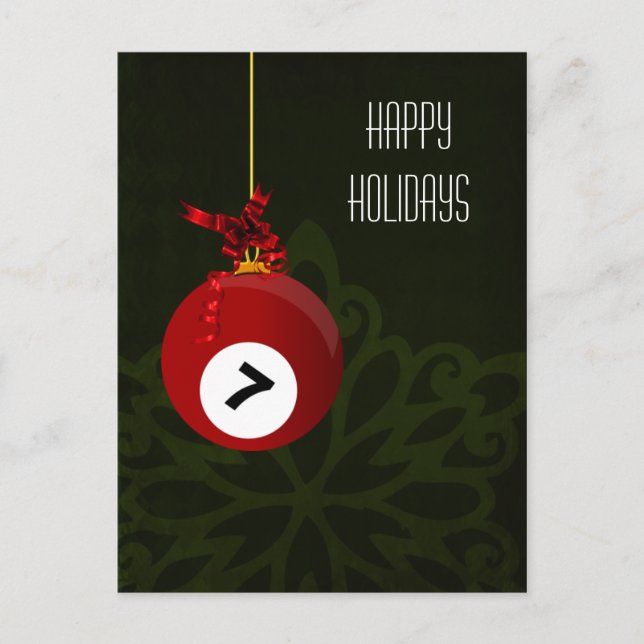 Pour Fêtes Annuelles cartes de Noël du joueur de billard (Devant)