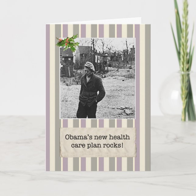 Pour Fêtes Annuelles Cartes de Noël du plan de soins de santé d'Obama (Devant)