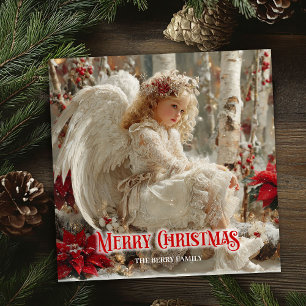 Pour Fêtes Annuelles Cartes de Noël édifiables à l'ange de Noël victori