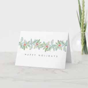 Pour Fêtes Annuelles Cartes de Noël Élégantes Botaniques Aquarelle
