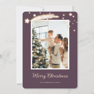 Pour Fêtes Annuelles Cartes de Noël élégantes violettes photo
