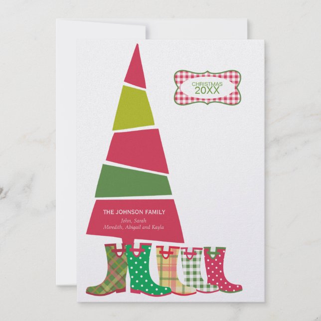 Pour Fêtes Annuelles Cartes de Noël Famille (Devant)