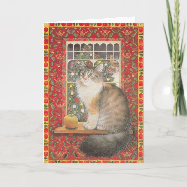 Pour Fêtes Annuelles Cartes de Noël Feline (Devant)