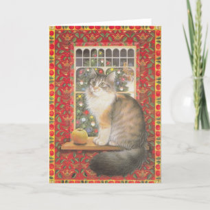 Pour Fêtes Annuelles Cartes de Noël Feline