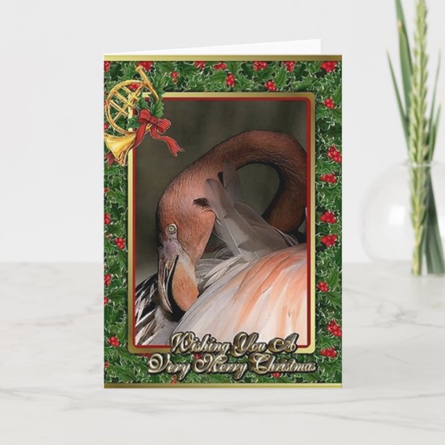 Pour Fêtes Annuelles Cartes de Noël Flamant rose (Devant)