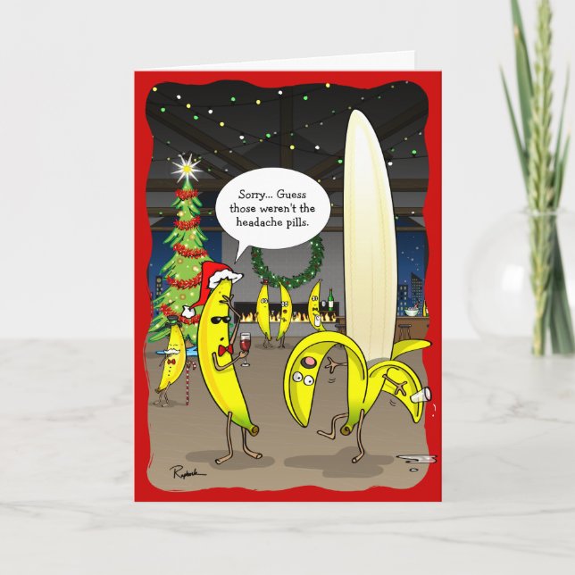 Pour Fêtes Annuelles Cartes de Noël Funny Banana | Salutation de vacanc (Devant)