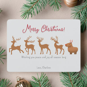 Pour Fêtes Annuelles Cartes de Noël Funny Capybara Reindeer