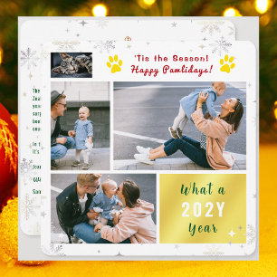 Pour Fêtes Annuelles Cartes de Noël Funny Cat Happy Pawlidays avec lett