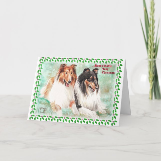 Pour Fêtes Annuelles Cartes de Noël gaies de colley (Devant)