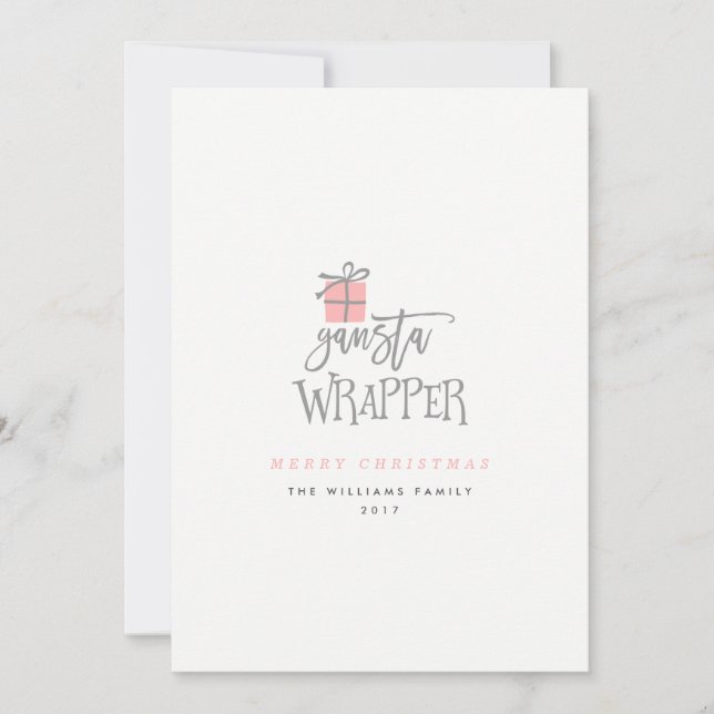 Pour Fêtes Annuelles Cartes de Noël Gangsta Wrapper (Devant)