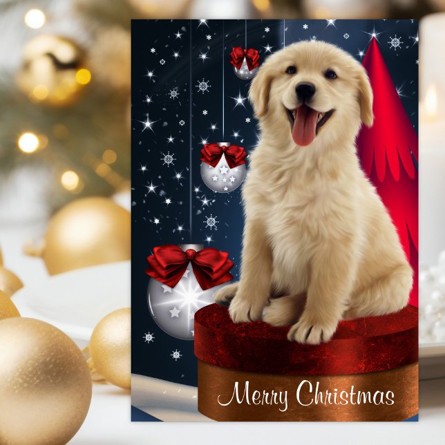 Pour Fêtes Annuelles Cartes de Noël Golden Labrador Retriever (Créateur téléchargé)
