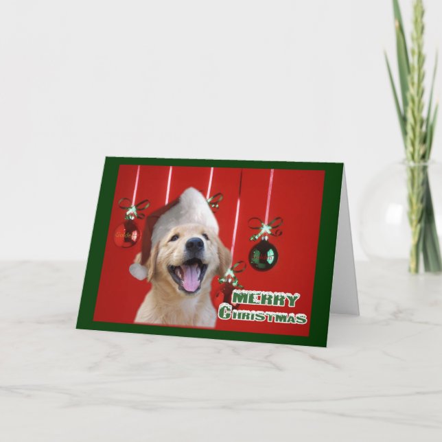 Pour Fêtes Annuelles Cartes de Noël Golden Retriever Cadeaux (Devant)