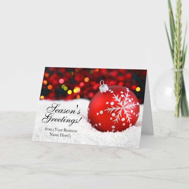 Pour Fêtes Annuelles Cartes de Noël imprimées par scintillement rouge (Devant)