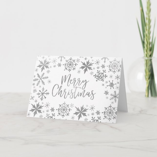 Pour Fêtes Annuelles Cartes de Noël Joyeuses Flamme de neige (Devant)