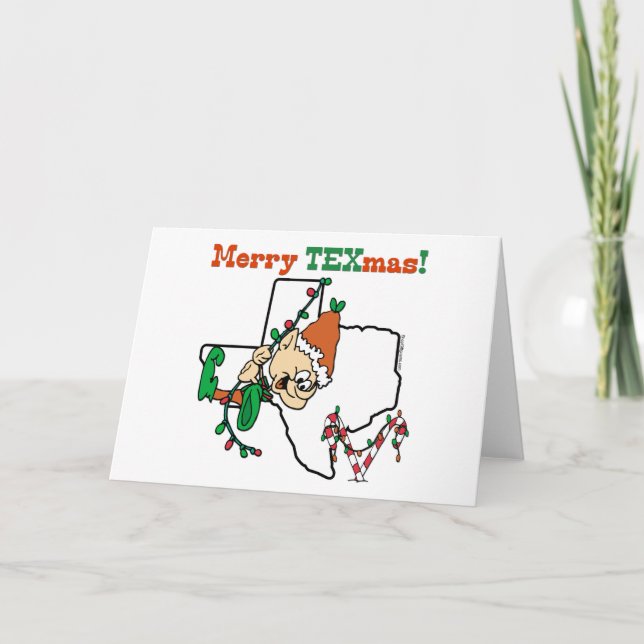 Pour Fêtes Annuelles Cartes de Noël Joyeuses Texmas (Devant)