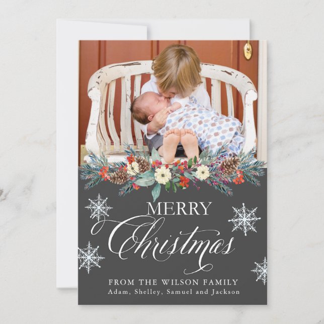 Pour Fêtes Annuelles Cartes de Noël | Joyeux Noël en script (Devant)