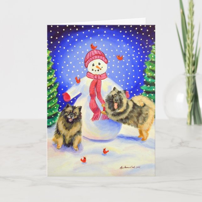 Pour Fêtes Annuelles Cartes de Noël Keeshon (Devant)