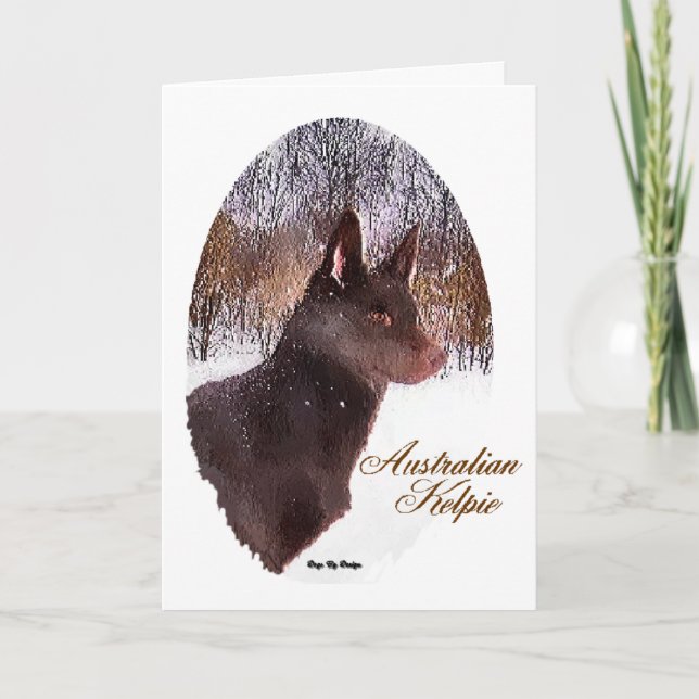Pour Fêtes Annuelles Cartes de Noël Kelpie australienne cadeaux (Devant)