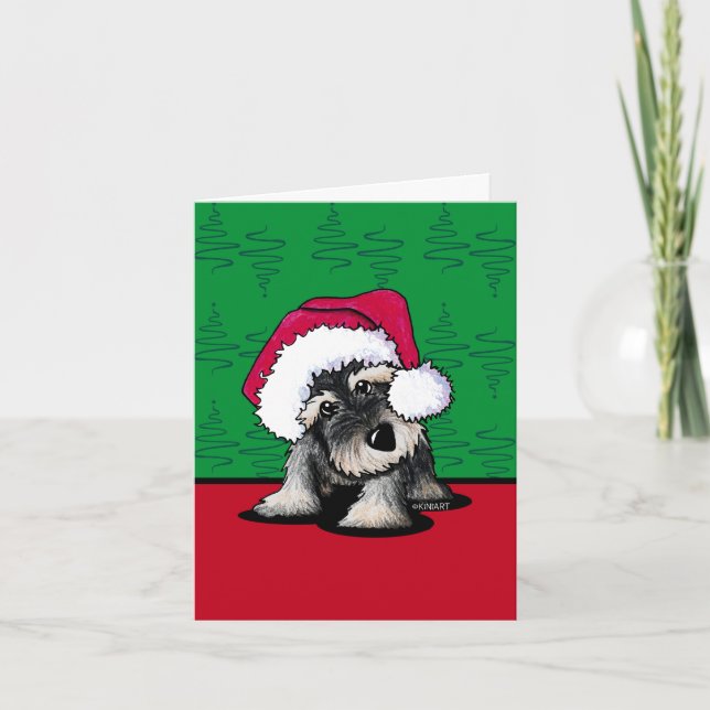 Pour Fêtes Annuelles Cartes de Noël KiniArt Schnauzer (Devant)