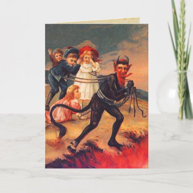 Pour Fêtes Annuelles Cartes de Noël Krampus (Devant)