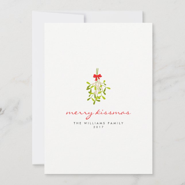 Pour Fêtes Annuelles Cartes de Noël Merry Kissmas Mistletoe (Devant)
