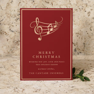 Pour Fêtes Annuelles Cartes de Noël musicales élégantes avec notes de m
