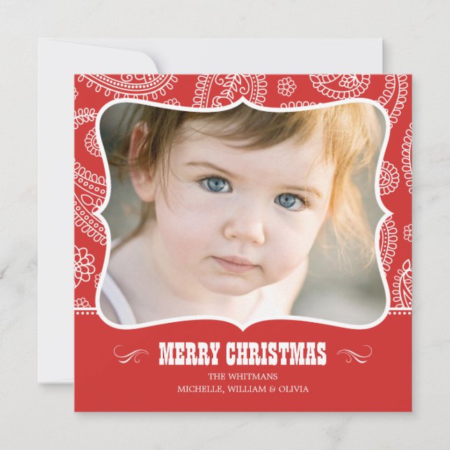 Pour Fêtes Annuelles Cartes de Noël Paisley Cowboy (Devant)