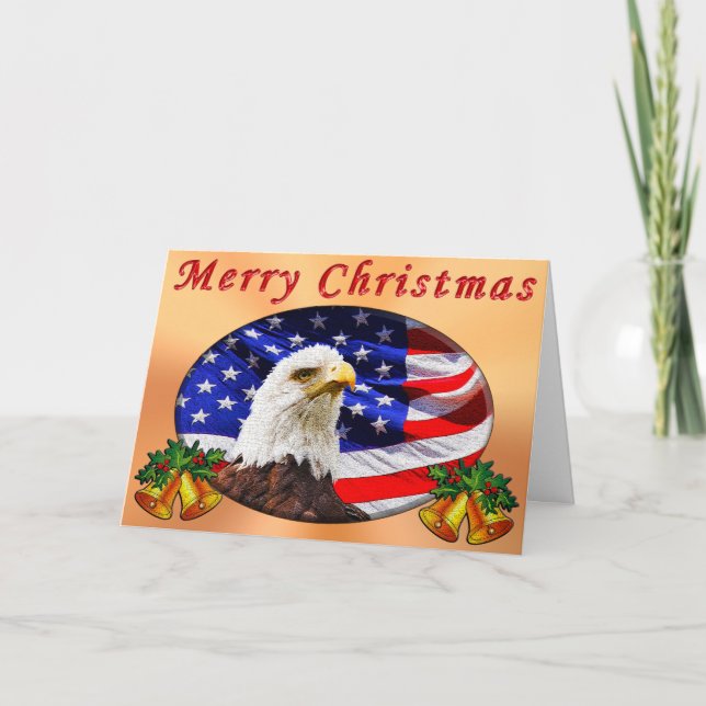 Pour Fêtes Annuelles Cartes de Noël patriotiques VOTRE MESSAGE ou (Devant)