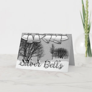 Pour Fêtes Annuelles Cartes de Noël personnalisables Cloches en argent