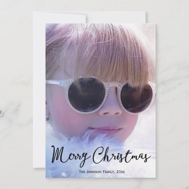 Pour Fêtes Annuelles Cartes De Noël Personnalisées Avec Photo Personnal (Devant)