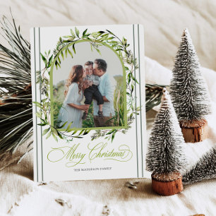Pour Fêtes Annuelles Cartes de Noël photo botaniques fantaisie