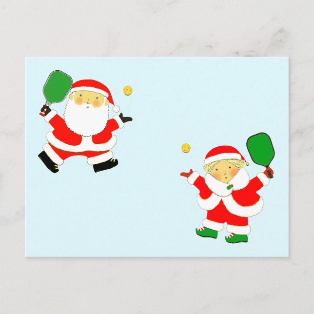 Pour Fêtes Annuelles Cartes de Noël Pickleball Couple (Devant)