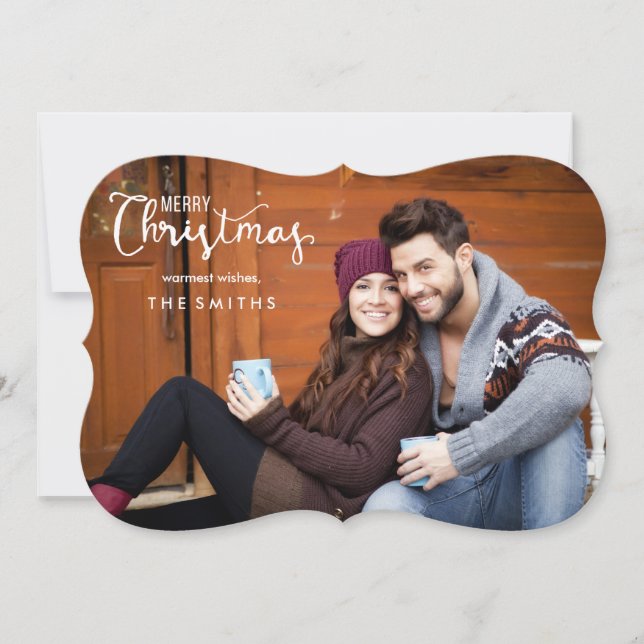 Pour Fêtes Annuelles Cartes de Noël plates de pleine photo de Joyeux (Devant)