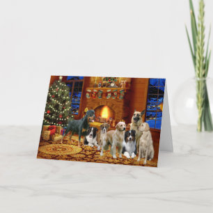 Pour Fêtes Annuelles Cartes de Noël Races de chiens multiples
