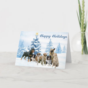 Pour Fêtes Annuelles Cartes de Noël Races de chiens multiples