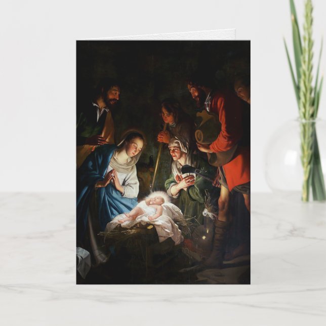 Pour Fêtes Annuelles Cartes de Noël religieuses | Adoration des rois 8 (Devant)