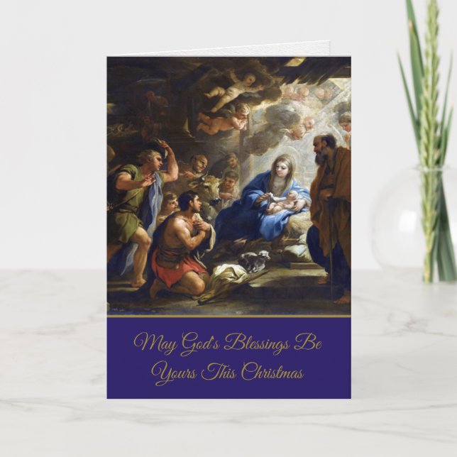 Pour Fêtes Annuelles Cartes de Noël religieuses | Bénédictions de Dieu (Devant)