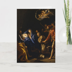 Pour Fêtes Annuelles Cartes de Noël religieuses   Bergers adoration 11