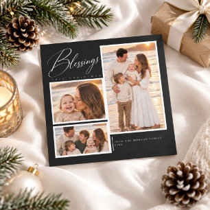 Pour Fêtes Annuelles Cartes de Noël Religieuses Luxeuses Noir Bénédicti
